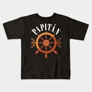 Captain Dad Father Anchor Papite Kids T-Shirt